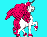 Dibujo Unicornio con alas pintado por balto