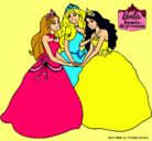 Dibujo Barbie y sus amigas princesas pintado por July222