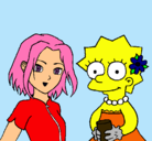 Dibujo Sakura y Lisa pintado por julijul