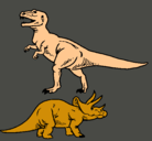 Dibujo Triceratops y tiranosaurios rex pintado por xxxxxxx
