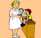 Dibujo Enfermera y niño pintado por mait