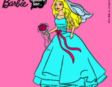 Dibujo Barbie vestida de novia pintado por marikillaaaa
