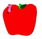 Dibujo Gusano en la fruta pintado por Doraluc