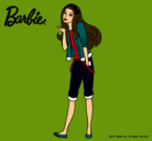 Dibujo Barbie con look casual pintado por dona