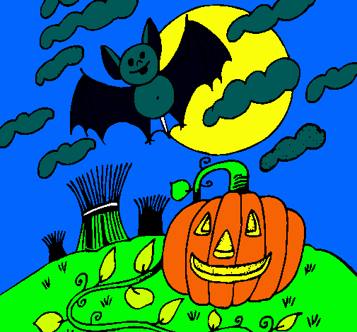 Dibujo Paisaje de Halloween pintado por Felipe7