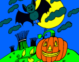 Dibujo Paisaje de Halloween pintado por Felipe7