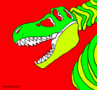 Dibujo Esqueleto tiranosaurio rex pintado por Hot-Wheels