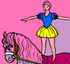 Dibujo Trapecista encima de caballo pintado por lauritagar