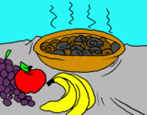 Dibujo Fruta y caracoles a la cazuela pintado por DIEGOBB