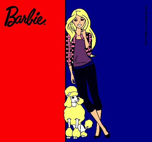 Barbie con cazadora de cuadros