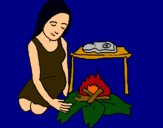 Dibujo Mujer cocinando pintado por ae2629