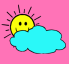 Dibujo Sol y nube pintado por Rauly