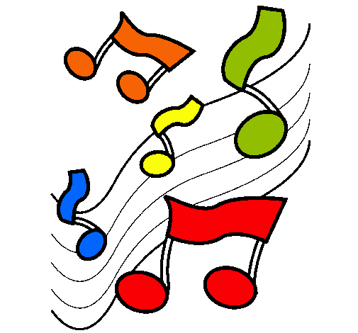 Dibujo Notas en la escala musical pintado por pancha