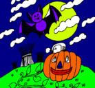 Dibujo Paisaje de Halloween pintado por chupileta
