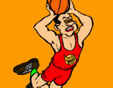 Dibujo Mate pintado por basket