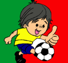 Dibujo Chico jugando a fútbol pintado por marirosales
