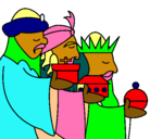 Dibujo Los Reyes Magos 3 pintado por tiam