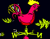 Dibujo Veletas y gallo pintado por pedo