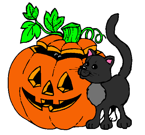 Calabaza y gato