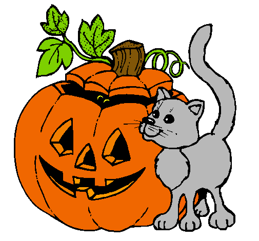 Calabaza y gato