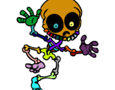 Dibujo Esqueleto contento 2 pintado por locuras 