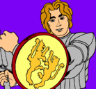 Dibujo Caballero con escudo de león pintado por denise