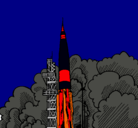 Dibujo Lanzamiento cohete pintado por farmerama