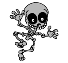 Dibujo Esqueleto contento 2 pintado por ojazoz
