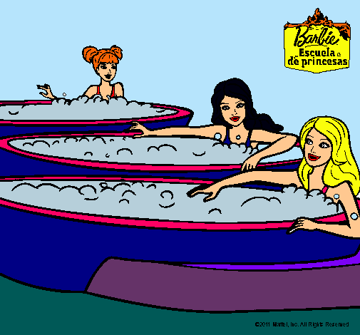 Barbie y sus amigas en el jacuzzi