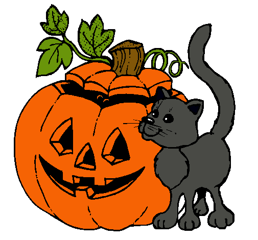 Calabaza y gato