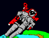 Dibujo Astronauta en el espacio pintado por gasfgh