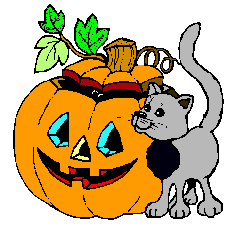 Calabaza y gato