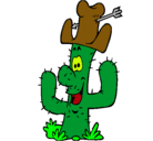 Dibujo Cactus con sombrero pintado por meritaa