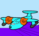 Dibujo Avión con aspas pintado por caimansito