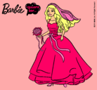 Dibujo Barbie vestida de novia pintado por LaEly