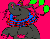Dibujo Elefante con 3 globos pintado por lokaaaaaaaaa