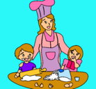 Dibujo Mama cocinera pintado por LaEly