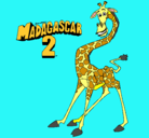 Dibujo Madagascar 2 Melman pintado por azulita