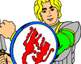 Dibujo Caballero con escudo de león pintado por Ramix