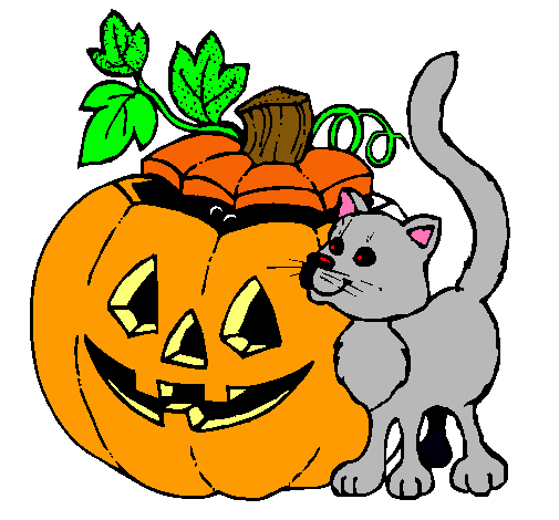 Calabaza y gato