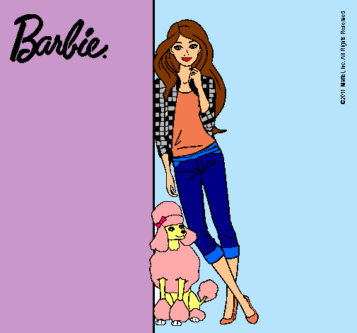 Barbie con cazadora de cuadros