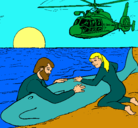Dibujo Rescate ballena pintado por david