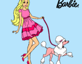 Dibujo Barbie paseando a su mascota pintado por LaEly