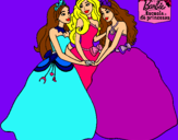 Dibujo Barbie y sus amigas princesas pintado por apintar