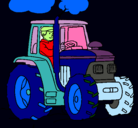 Dibujo Tractor en funcionamiento pintado por RAFAEL54