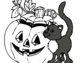 Dibujo Calabaza y gato pintado por kelsie_nen