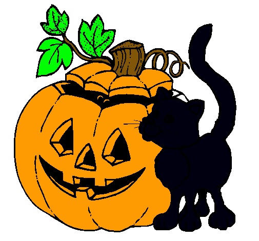 Calabaza y gato