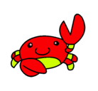 Dibujo Acuarel el cangrejo pintado por moira