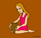 Dibujo Mujer y jarrón pintado por dolfin