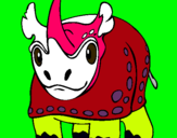 Dibujo Rinoceronte pintado por ospina